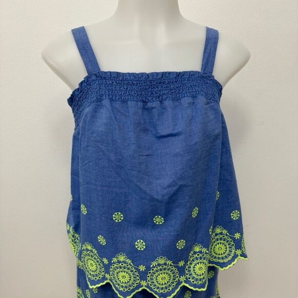 Justice Citron Eyelet with Chambray Blue Shorts Set Size 14/16 - Picture 3 of 8